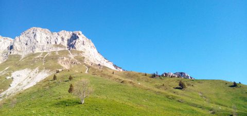 Chemin sous le Colombier après les chalets de la Fullie